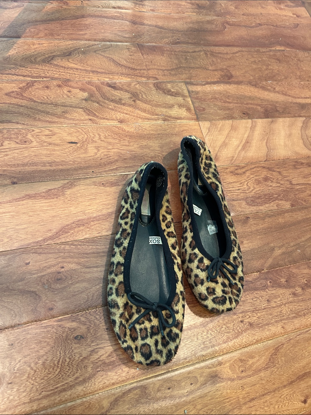 Exhilaration Y2k Fuzzy Leopard-Print Ballet Flats Size 8.5